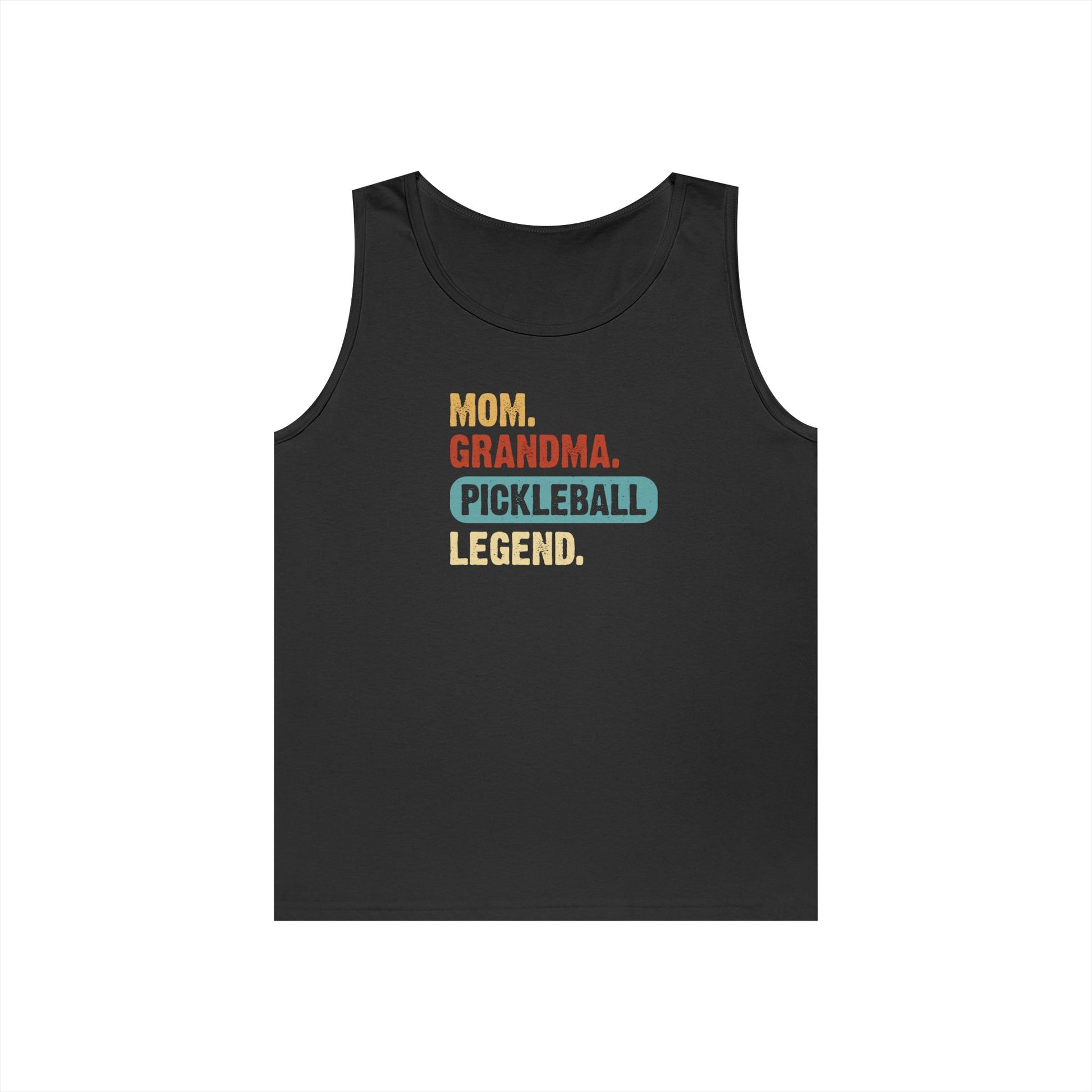 Women's Durable Pickleball Tank Top - Mom Grandma Pickleball Legend Black