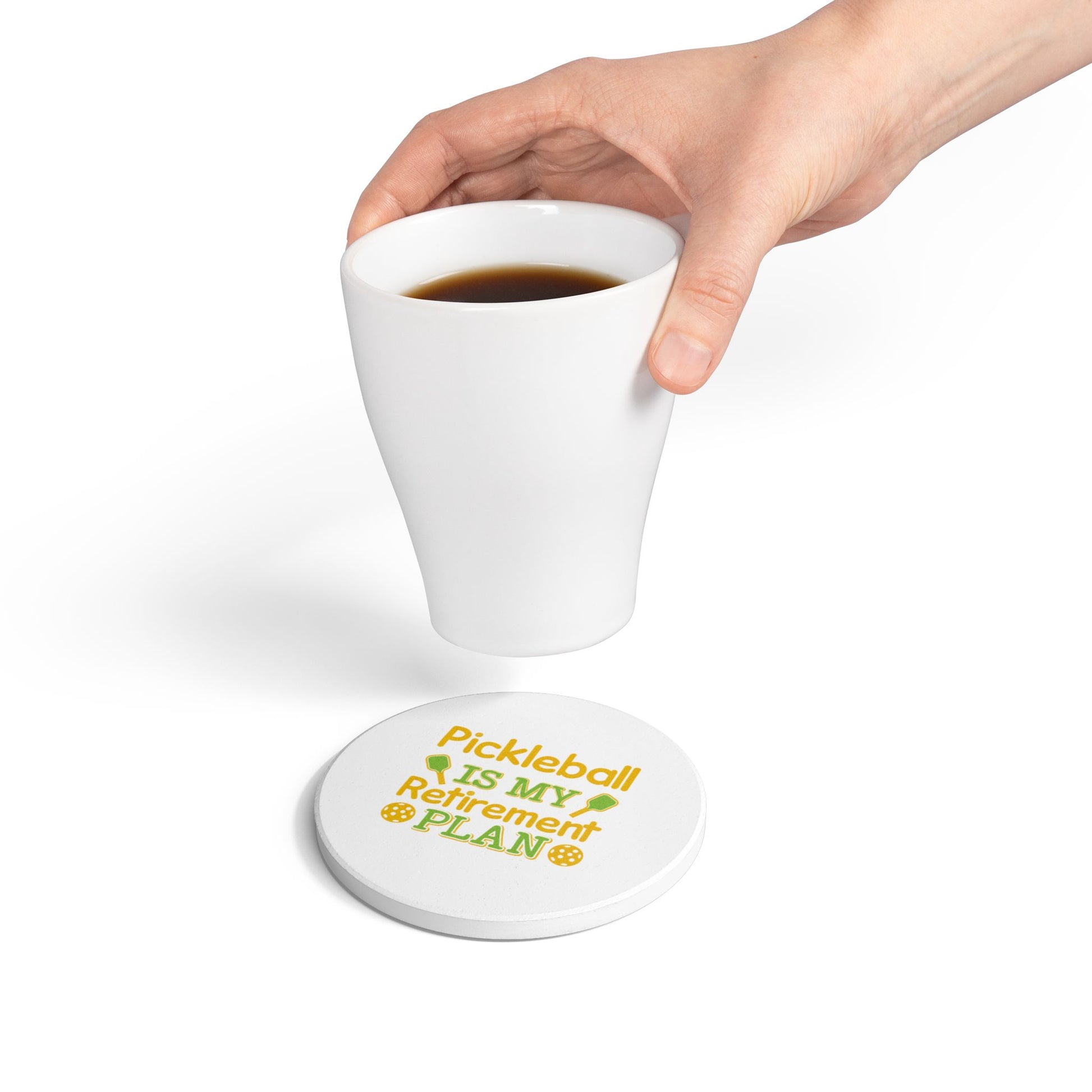 Pickleball Funny Ceramic Coaster - Pickleball Is My Retirement Plan