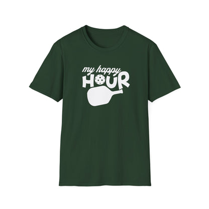 Men's Soft Pickleball T-shirt - My Happy Hour Green
