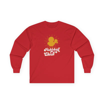 Women's Funny Pickleball Long Sleeves top - Pickleball Chick Red