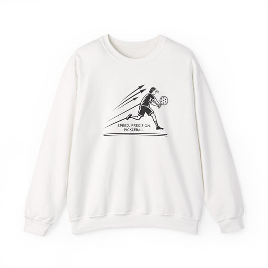 Men's Comfy Pickleball Sweatshirt - Speed. Precision. Pickleball. White