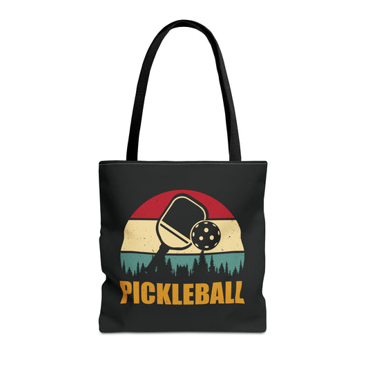Pickleball Cool Tote Bag - Pickleball Retro Black