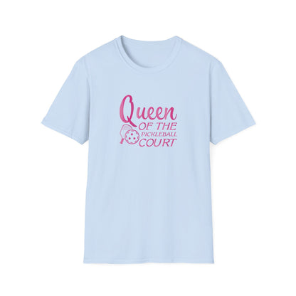 Women's Stylish Pickleball T-shirt - Queen of the Pickleball Court Blue
