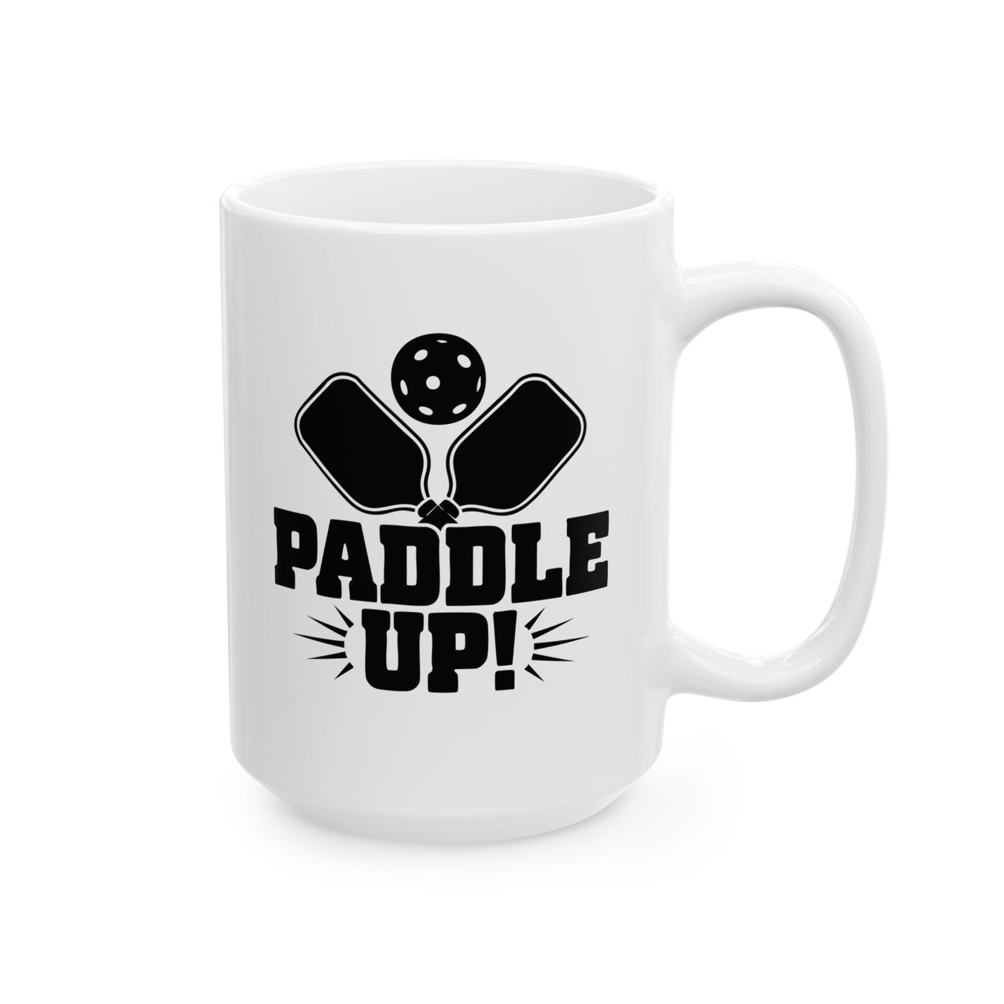 Pickleball Eye-Catching Mug - Paddle Up White