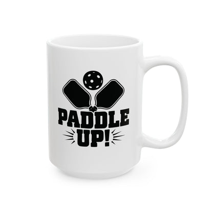 Pickleball Eye-Catching Mug - Paddle Up White