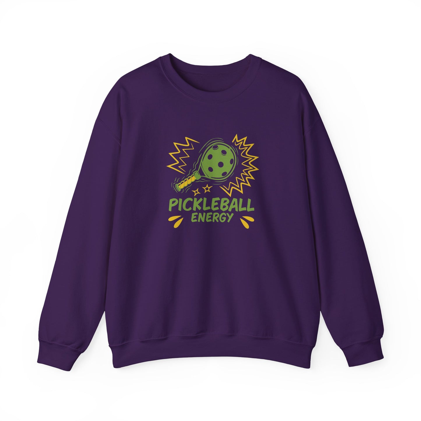Women's Fun Pickleball Sweatshirt - Pickleball Energy Purple
