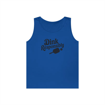 Men's Comfy Pickleball Tank Top - Dink Responsibly Royal
