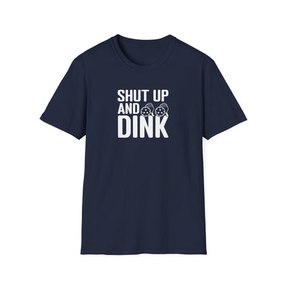 Men's Funny Pickleball T-shirt - Shut Up and Dink Navy