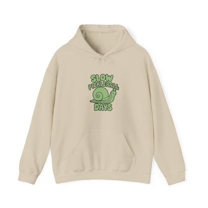 Men's Comfy Pickleball Hoodie - Slow Pickleball Days Beige
