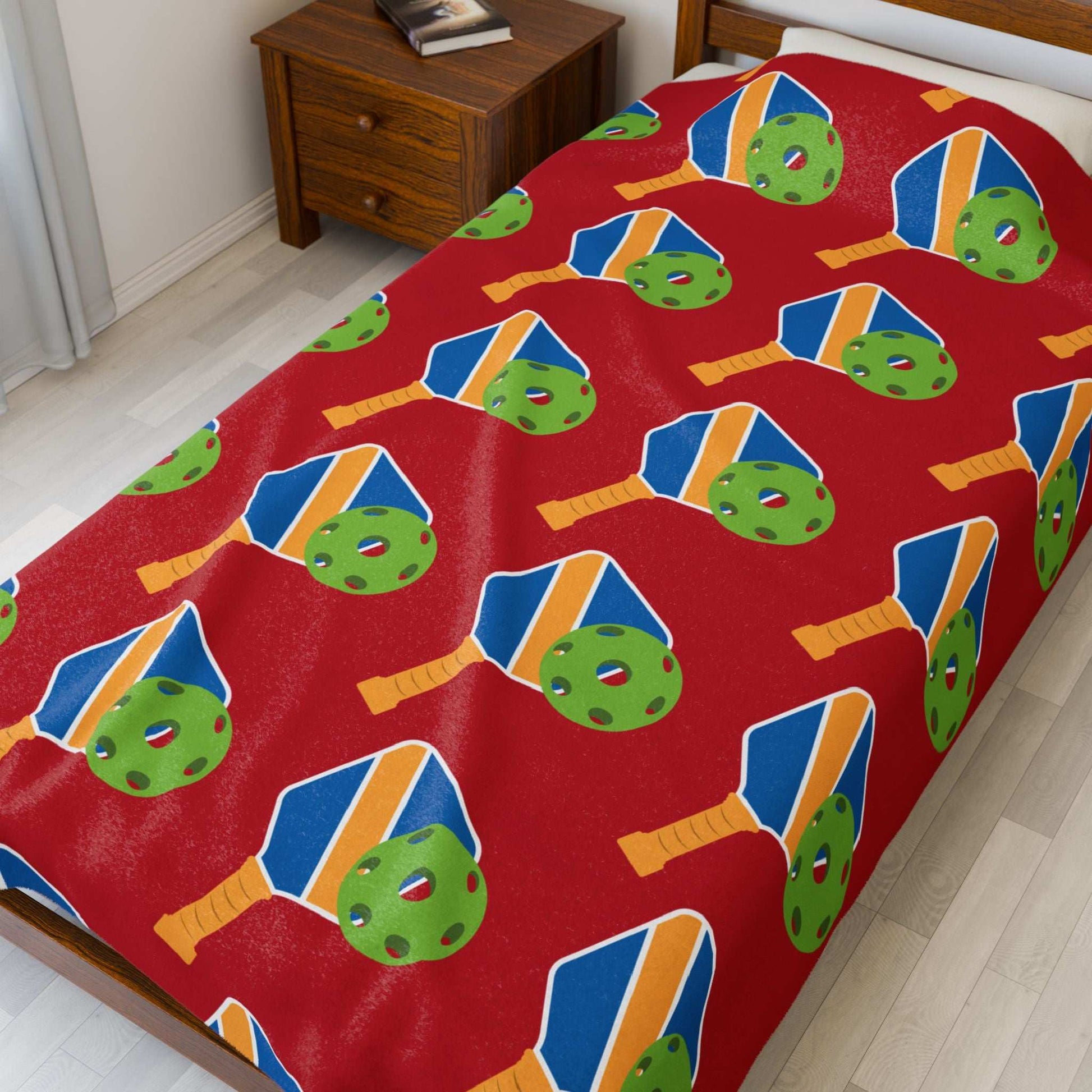 Pickleball Colorful Blanket - Paddle and Ball