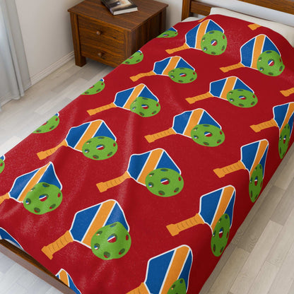 Pickleball Colorful Blanket - Paddle and Ball