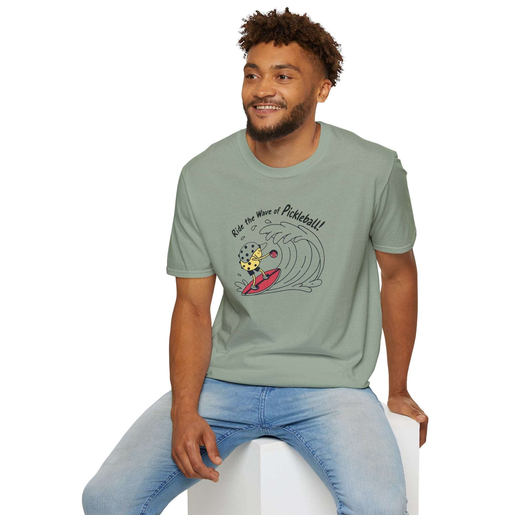 Men's Comfy Pickleball T-shirt - Ride the Wave of Pickleball