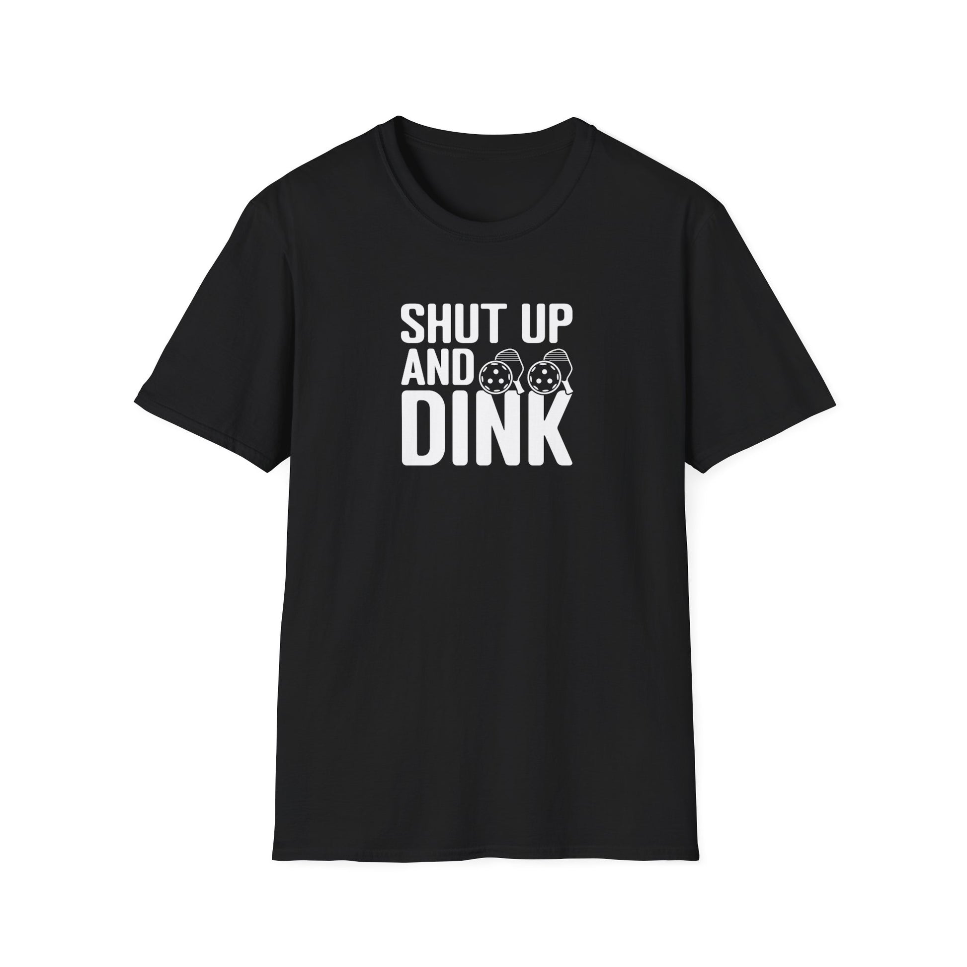 Women's Funny Pickleball T-shirt - Shut Up and Dink Black