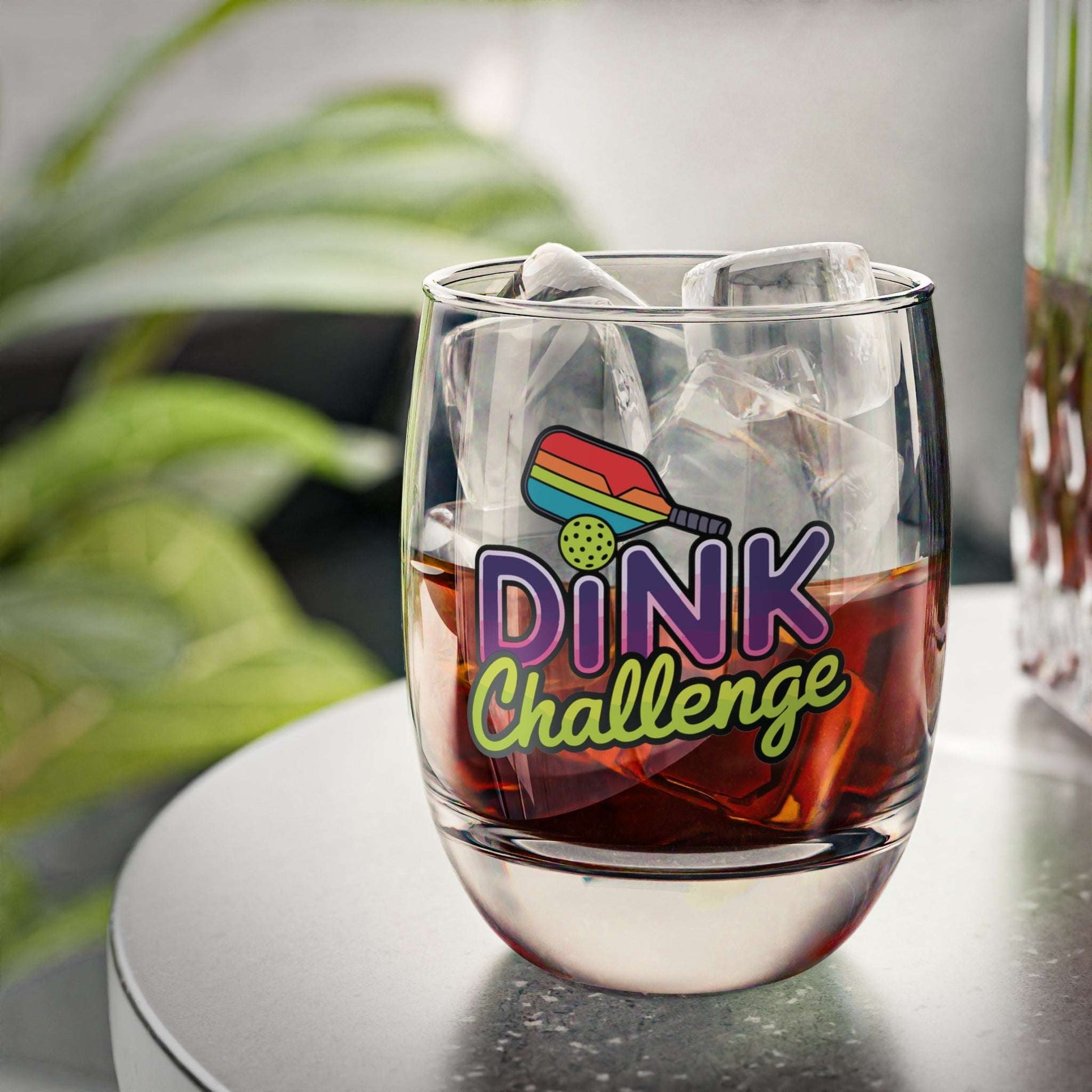 Pickleball Vibrant Whiskey Glass - Dink Challenge