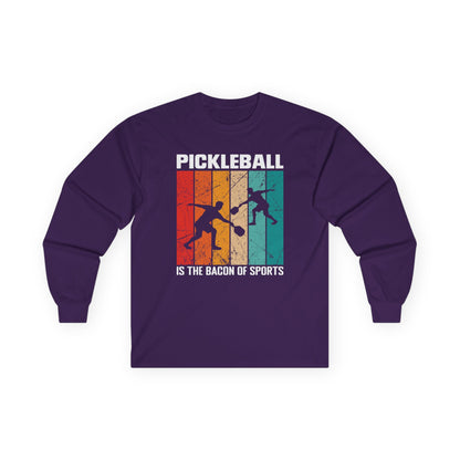 Men's Pickleball Long Sleeves top - Pickleball is the Bacon of Sports Purple