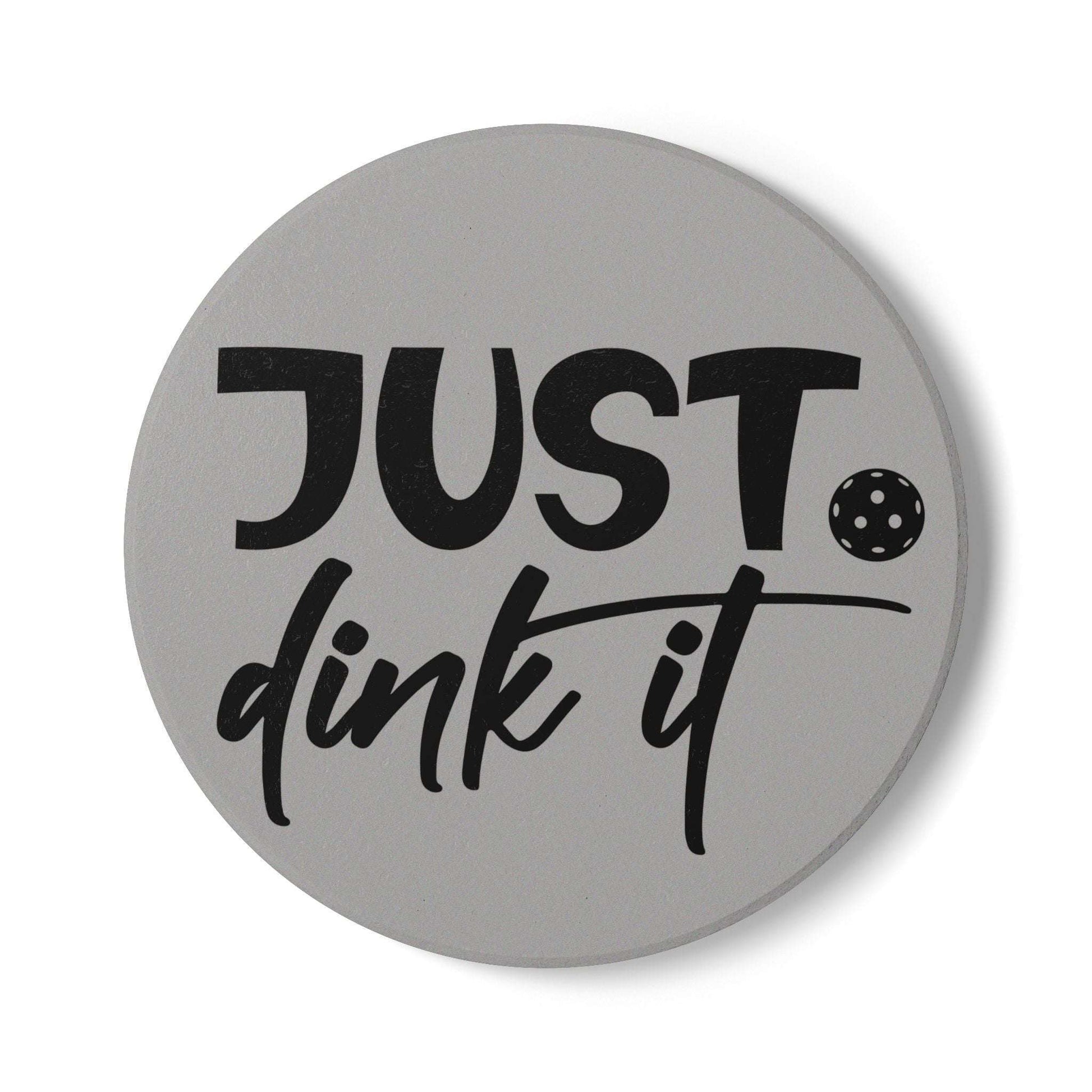 Pickleball Playful Ceramic Coaster - Just Dink It Round