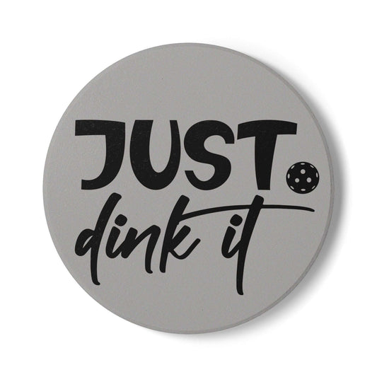 Pickleball Playful Ceramic Coaster - Just Dink It Round