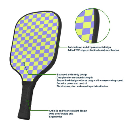 Pickleball Colorful Paddle - Checker Vibe