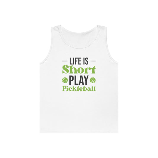 Women's Funny Pickleball Tank Top - Life Is Short Play Pickleball White