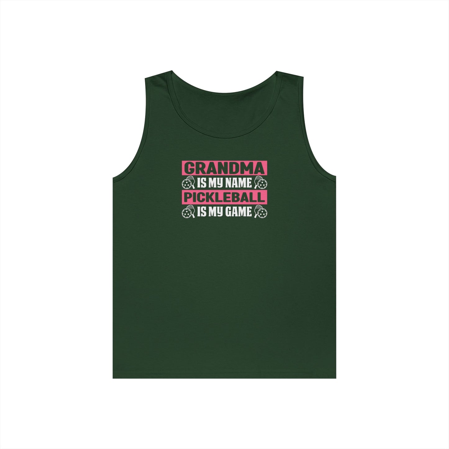 Women's Pickleball Tank Top - Grandma Is My Name Pickleball Is My Game Green