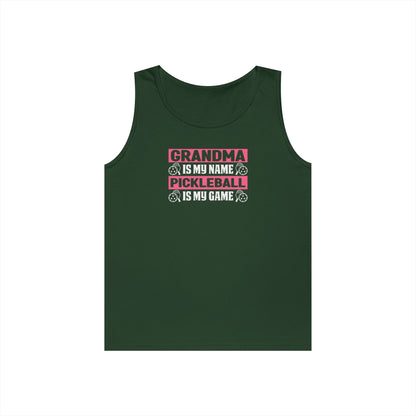 Women's Pickleball Tank Top - Grandma Is My Name Pickleball Is My Game Green