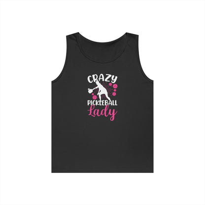 Women's Quirky Pickleball Tank Top - Crazy Pickleball Lady Black