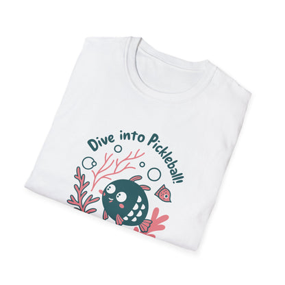 Women's Witty Pickleball T-shirt - Dive into Pickleball