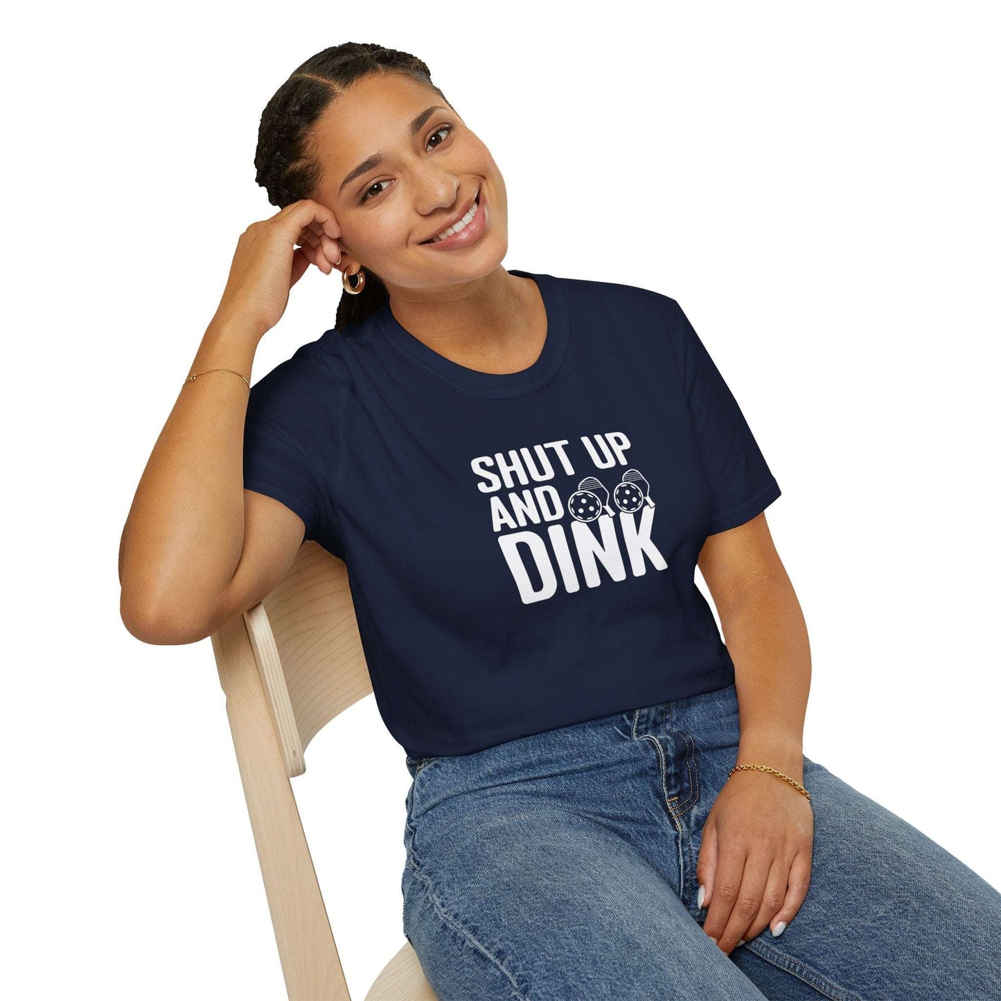 Women's Funny Pickleball T-shirt - Shut Up and Dink