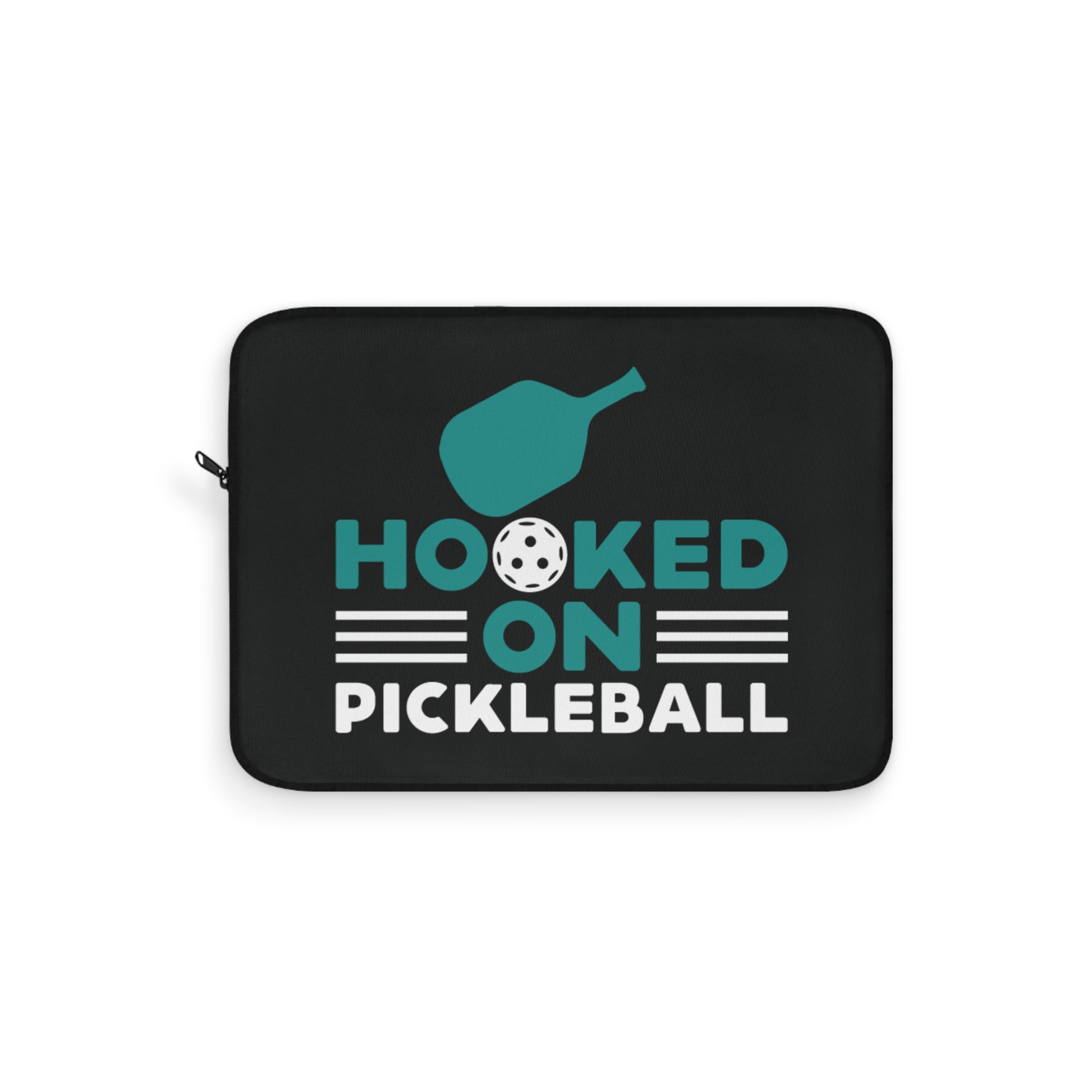 Pickleball Unique Laptop Sleeve - Hooked on Pickleball Black
