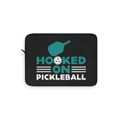 Pickleball Unique Laptop Sleeve - Hooked on Pickleball Black