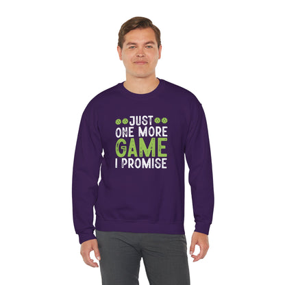 Men's Durable Pickleball Sweatshirt - Just One More Game I Promise