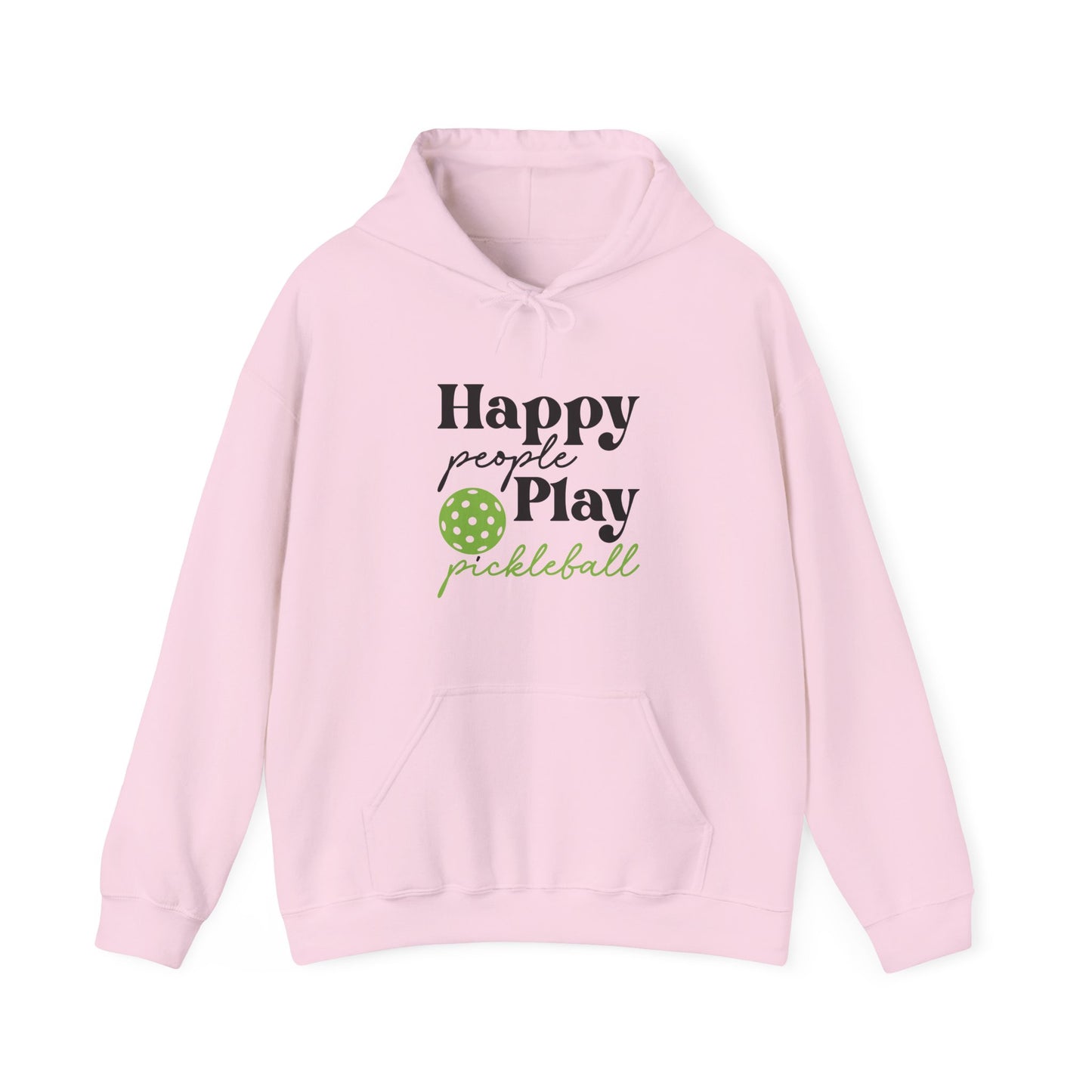 Women's Comfy Pickleball Hoodie - Happy People Play Pickleball Pink
