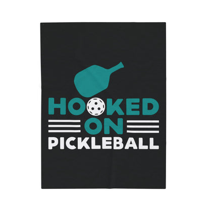 Pickleball Bold Blanket - Hooked on Pickleball Black
