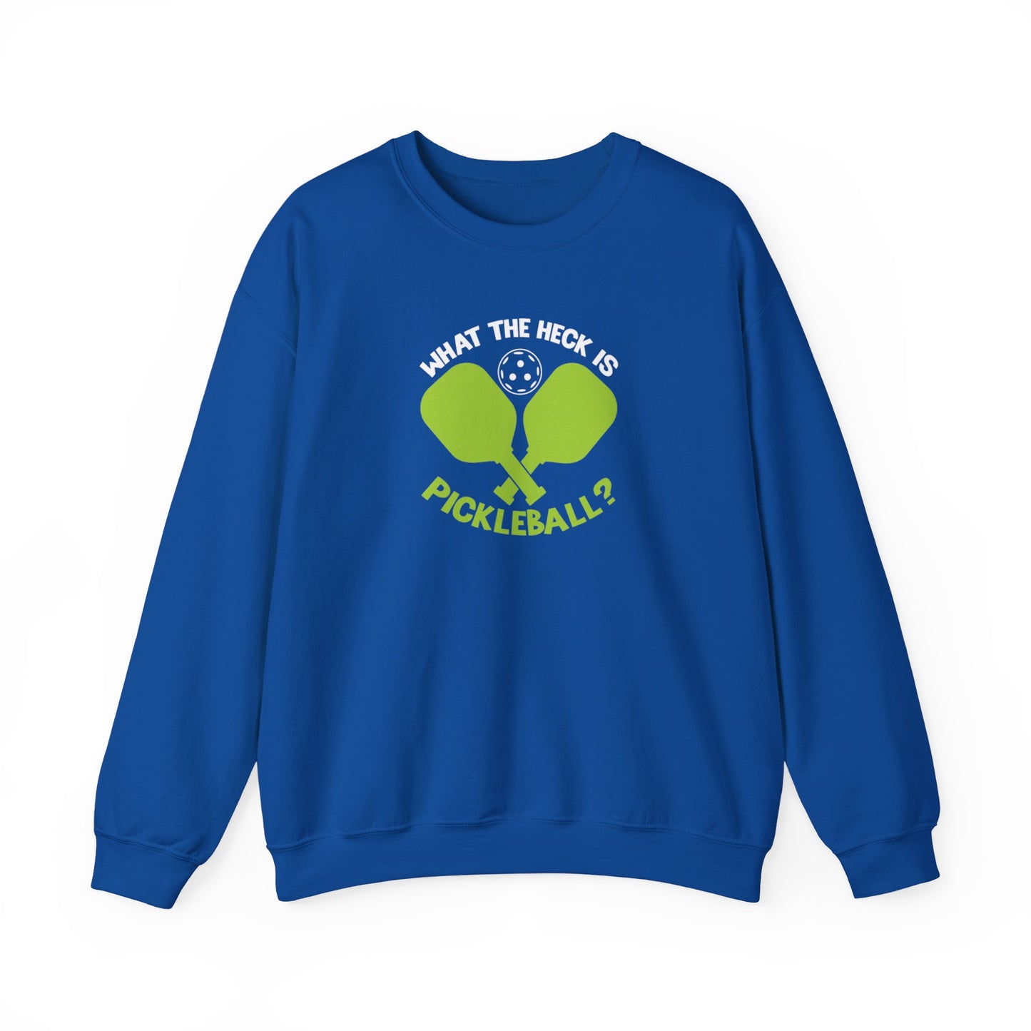 Women's Funny Pickleball Sweatshirt - What the Heck Is Pickleball? Royal