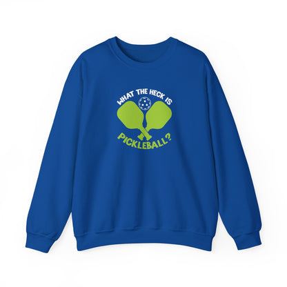 Women's Funny Pickleball Sweatshirt - What the Heck Is Pickleball? Royal