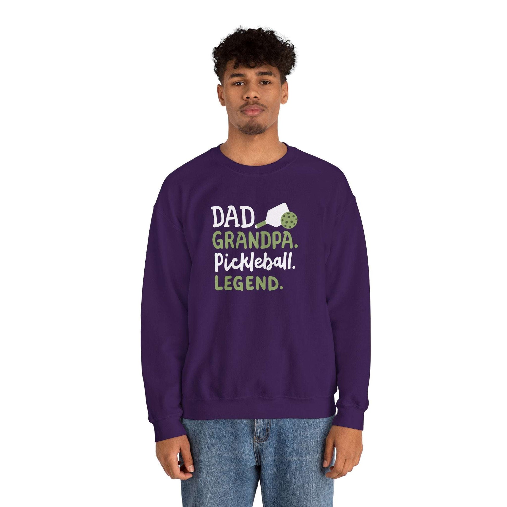 Men's Soft Pickleball Sweatshirt - Dad Grandpa Pickleball Legend