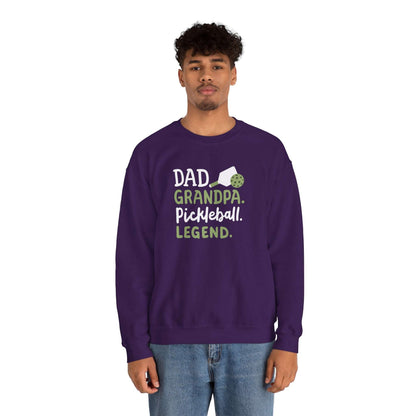 Men's Soft Pickleball Sweatshirt - Dad Grandpa Pickleball Legend