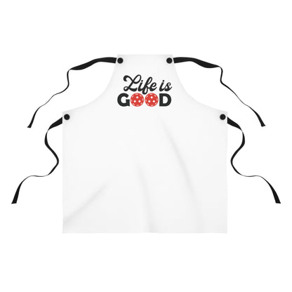 Pickleball Stylish Apron - Life is Good White