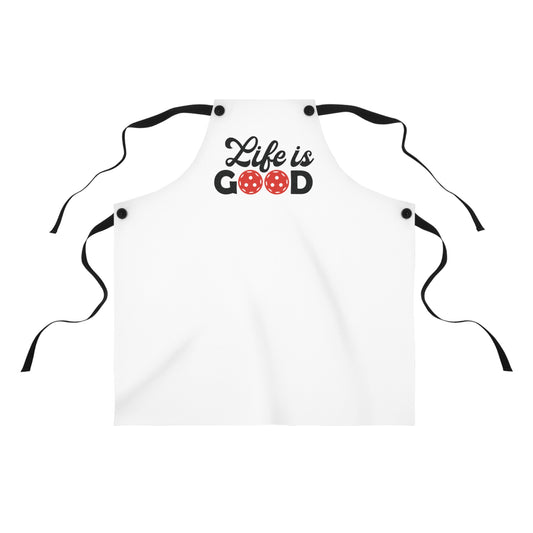 Pickleball Stylish Apron - Life is Good White