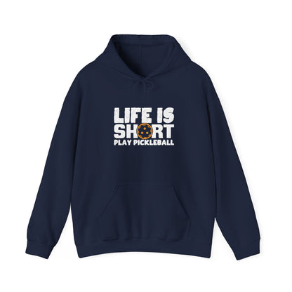 Women's Quirky Pickleball Hoodie - Life Is Short Play Pickleball Navy