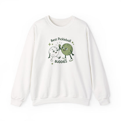 Women's Cute Pickleball Sweatshirt - Best Pickleball Buddies White