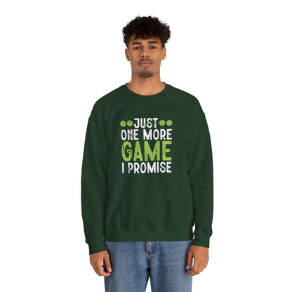 Men's Durable Pickleball Sweatshirt - Just One More Game I Promise