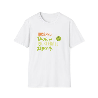 Men's Funny Pickleball T-shirt - Husband.Dad.Pickleball Legend White