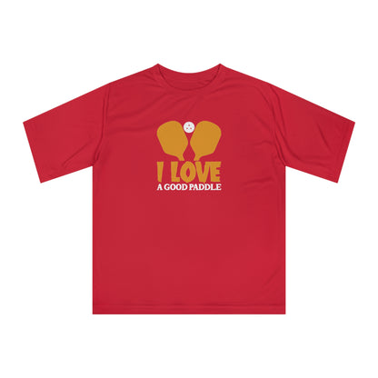 Men's Lightweight Pickleball T-shirt - I Love a Good Paddle Red