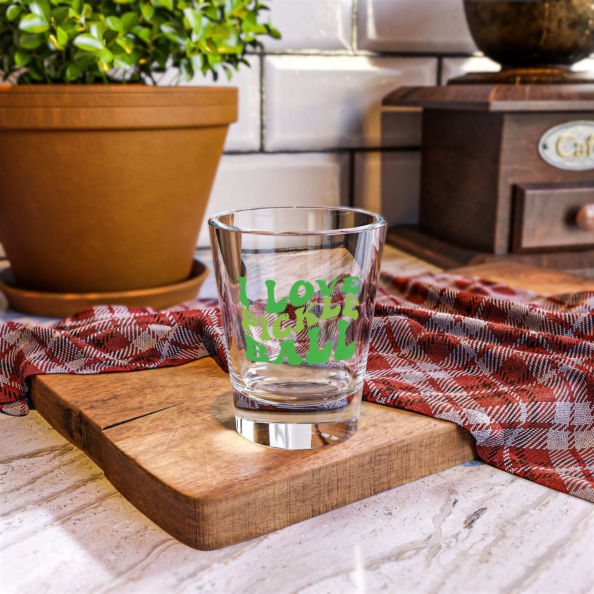 Pickleball Unique Shot Glass - I Love Pickleball