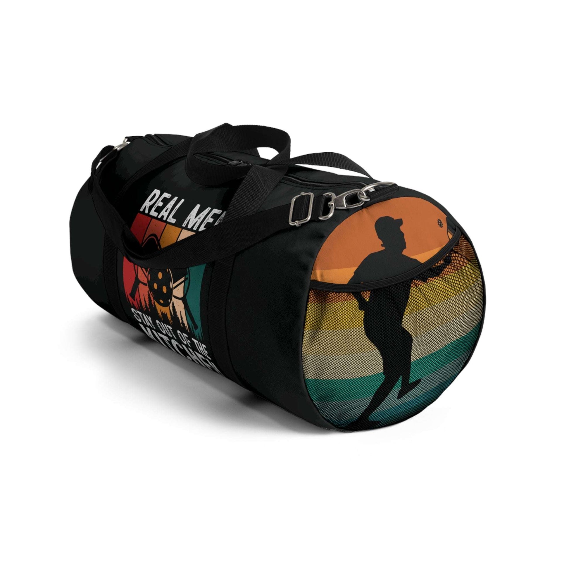 Pickleball Cool Duffel Bag - Real Men Stay Out Of The Kitchen Retro