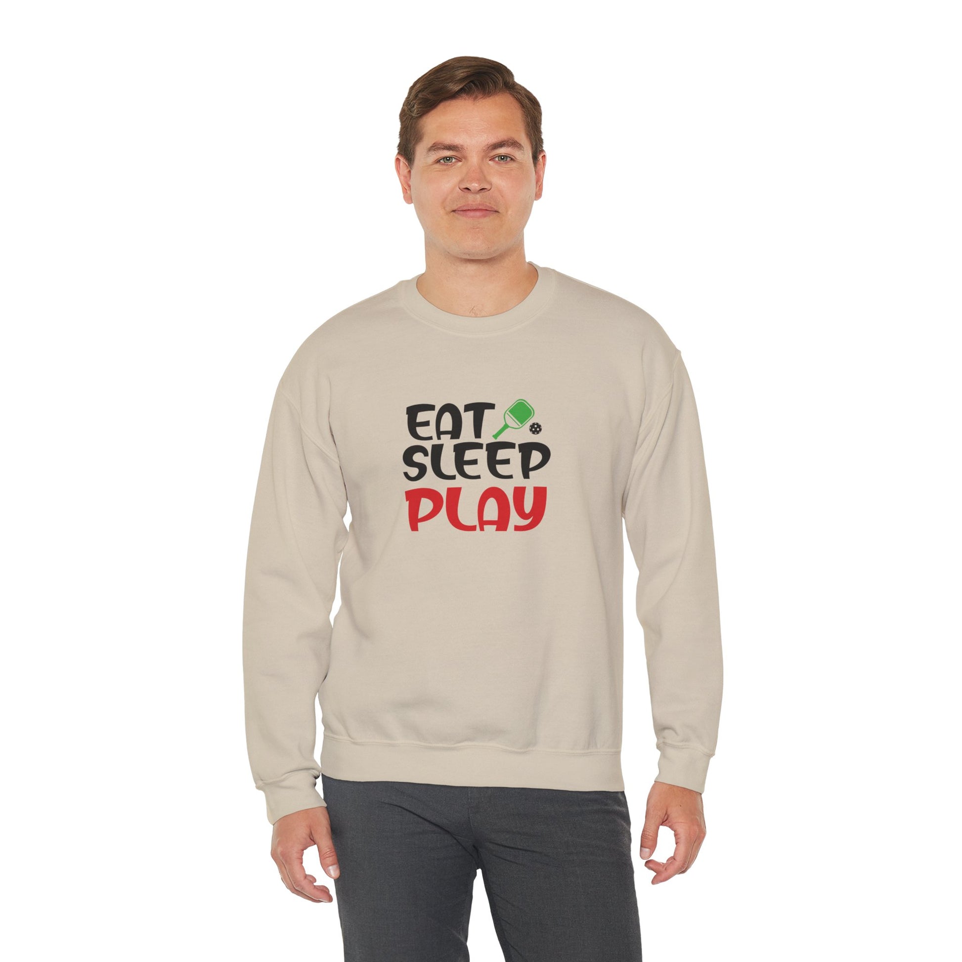 Men's Fun Pickleball Sweatshirt - Eat Sleep Play