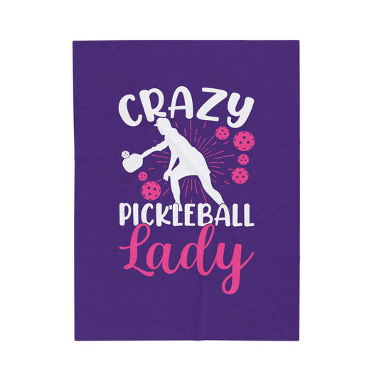 Pickleball Stylish Blanket - Crazy Pickleball Lady Purple