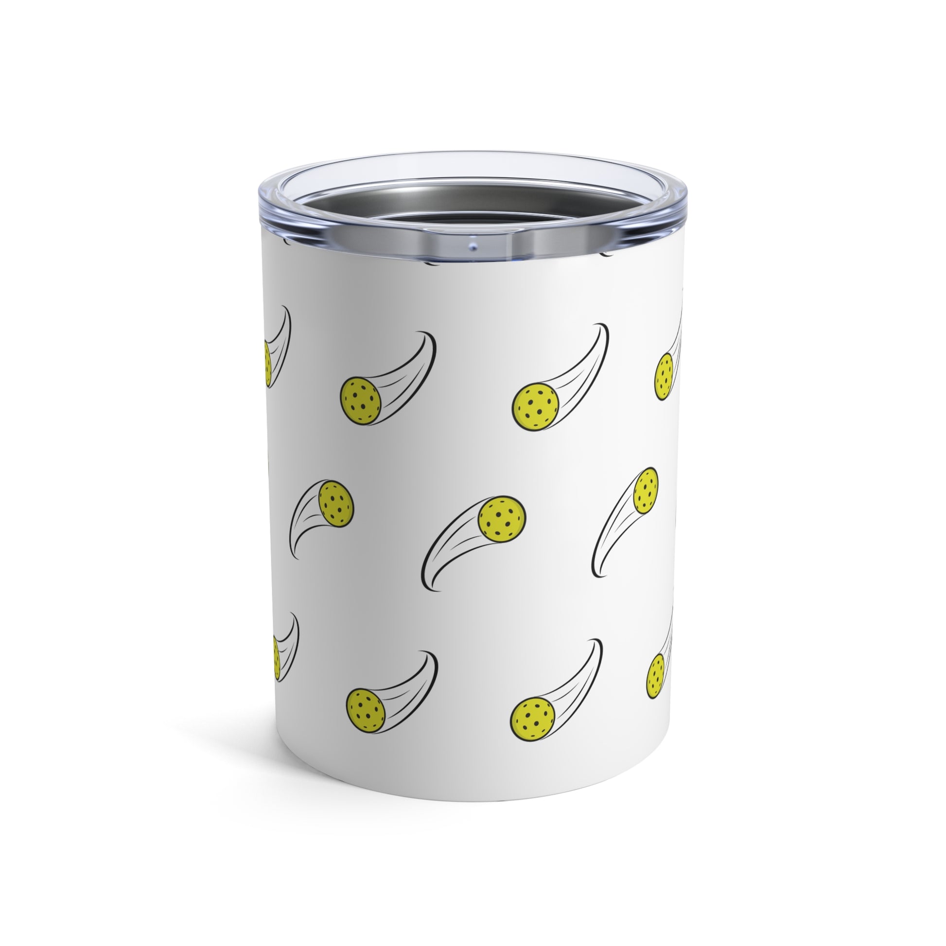 Pickleball Cute Tumbler - Yellow Pickleball Balls White