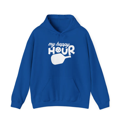 Men's Durable Pickleball Hoodie - My Happy Hour Royal
